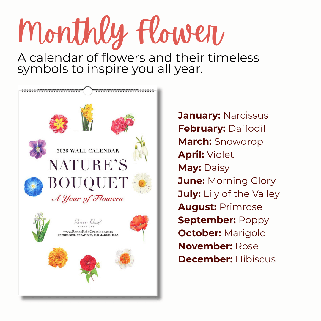 2026 Flower Wall Calendar - Nature’s Bouquet - *Free Shipping*
