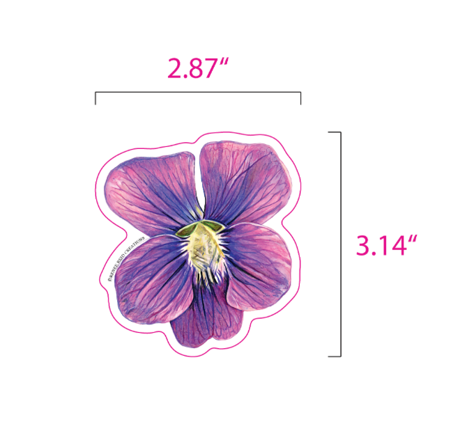 Purple Violet Flower Vinyl Sticker – Matte 3"