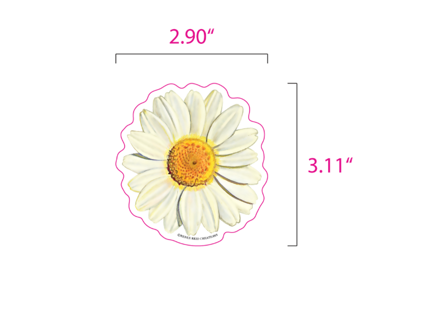 Daisy Flower Vinyl Sticker – Matte 3"