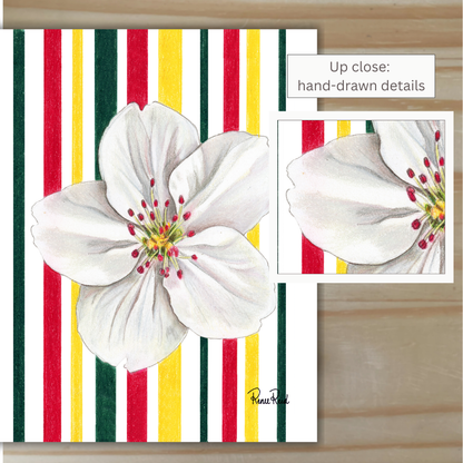 May Hawthorn Striped Art Print
