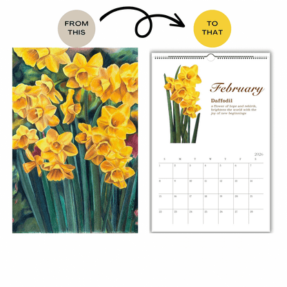 Nature’s Bouquet 2026 Wall Calendar *Free Shipping*