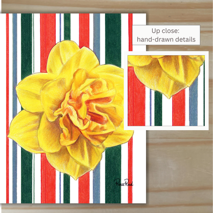 March Daffodil No. 2 Striped Art Print