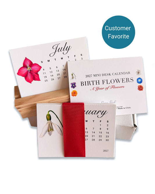 2027 Birth Flower Mini Desk Calendar