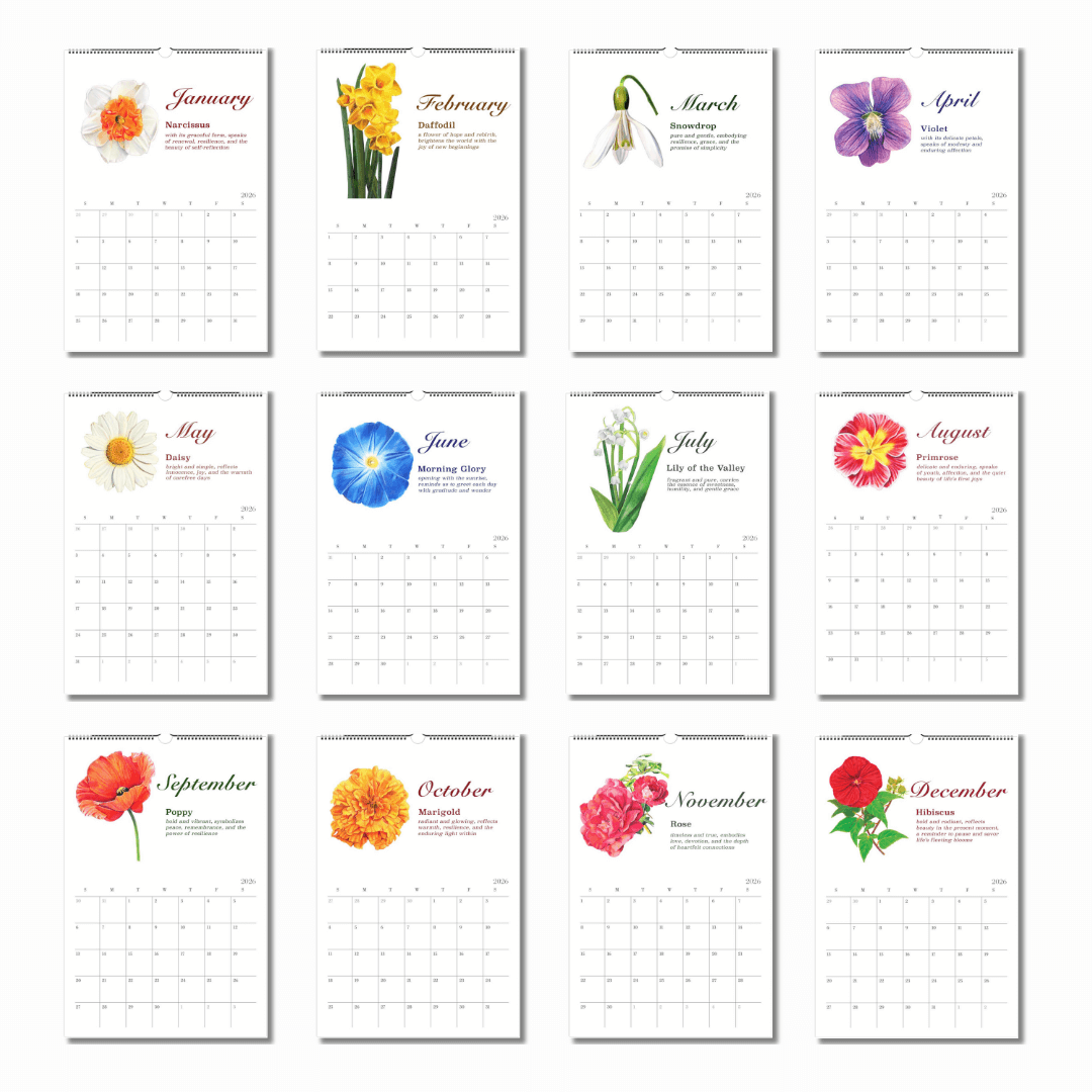 Nature’s Bouquet 2026 Wall Calendar *Free Shipping*