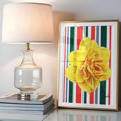March Daffodil No. 2 Striped Art Print