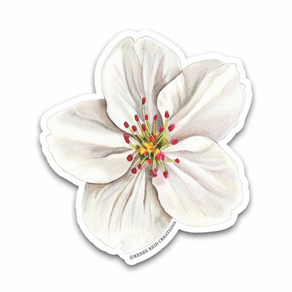 Hawthorn Flower  Vinyl Sticker – Matte 3"