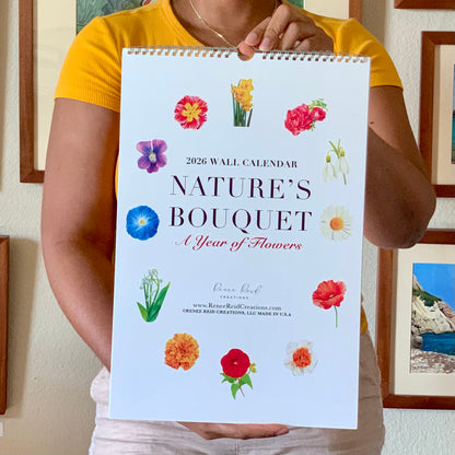 Nature’s Bouquet 2026 Wall Calendar *Free Shipping*