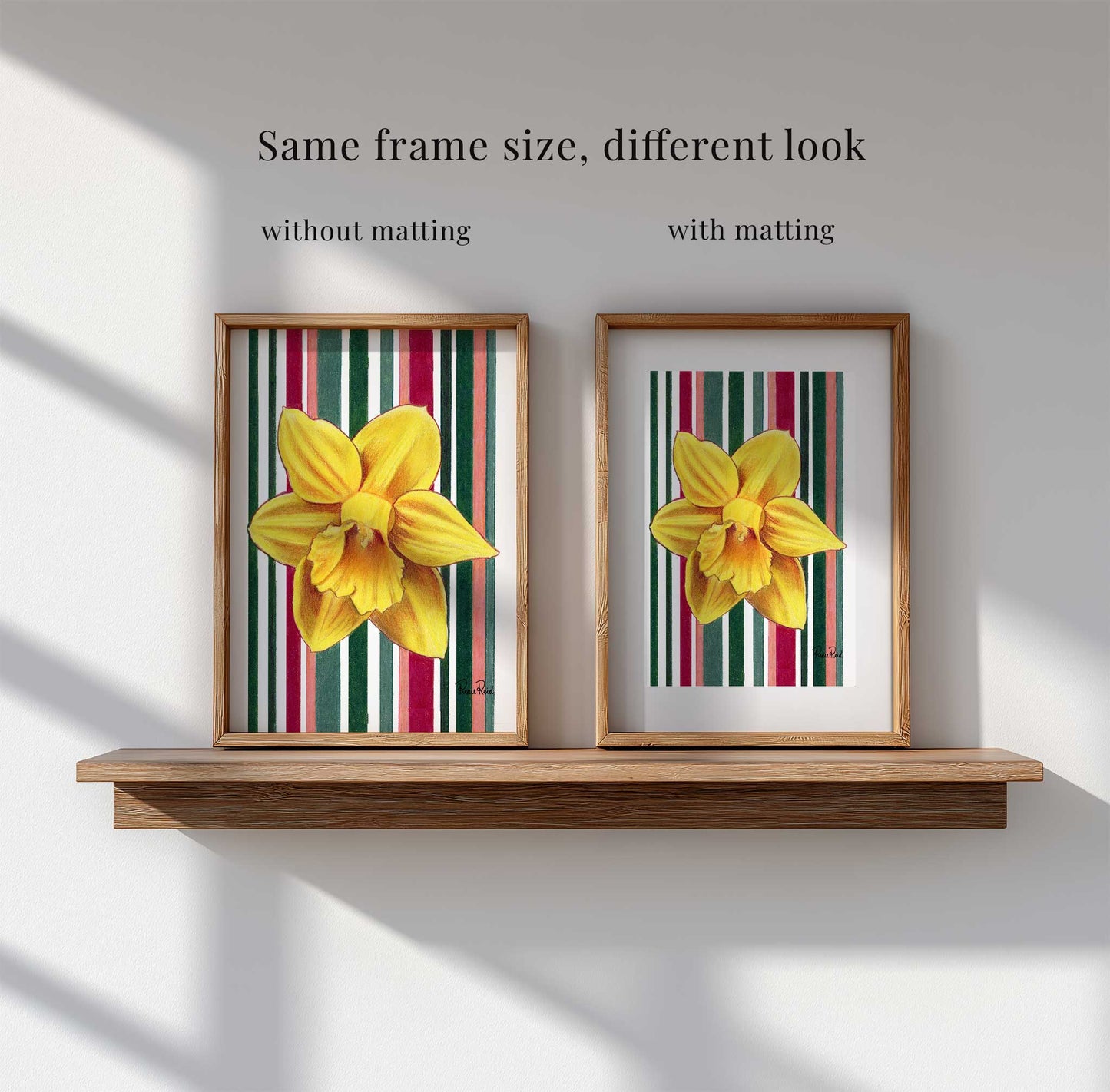 March Daffodil No. 1 Striped Art Print