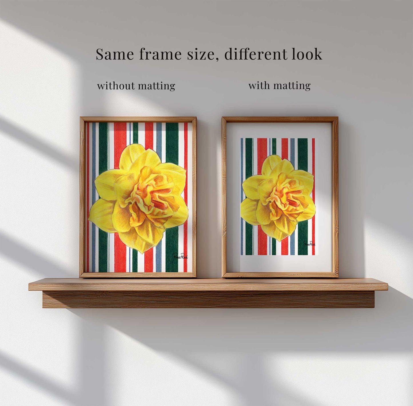 March Daffodil No. 2 Striped Art Print