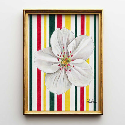 May Hawthorn Striped Art Print