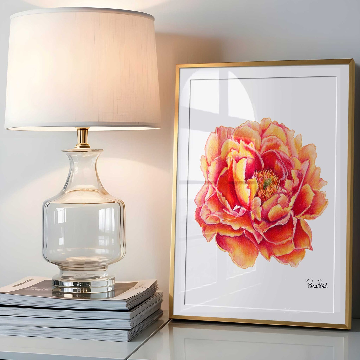 November Peony Classic Art Print