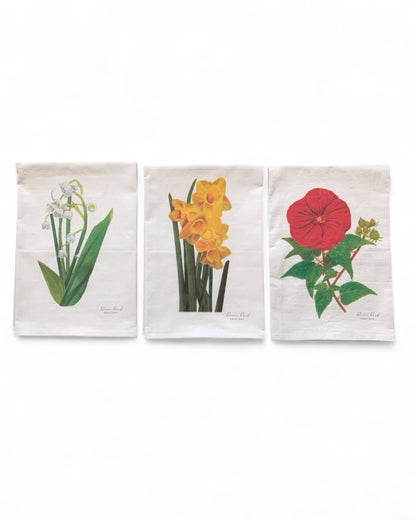 Red Hibiscus Floral Cotton Tea Towel along with the Lily of the Valley Floral Tea Towel and Daffodils Floral Tea Towel