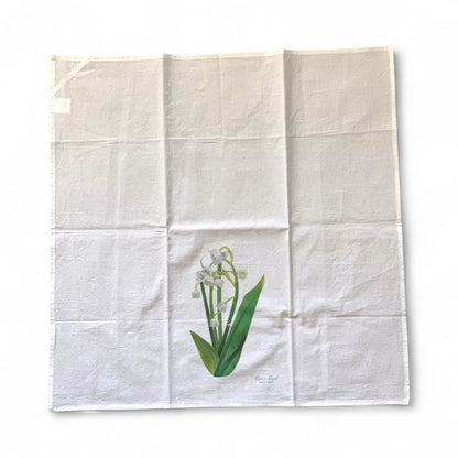 Lily of the Valley Floral Cotton Tea Towel featuring original floral artwork by Renee Reid.
