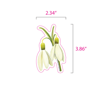 Snowdrop Duo Flower Vinyl Sticker – Matte 3"
