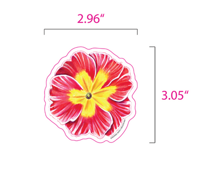Pink Primrose Flower Vinyl Sticker – Matte 3"