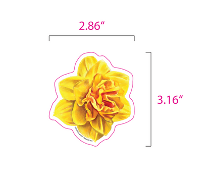 Yellow Daffodil Flower Vinyl Sticker – Matte 3"