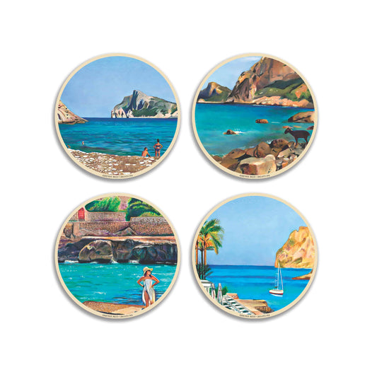 Coastal Ceramic Coaster Mallorca Blues