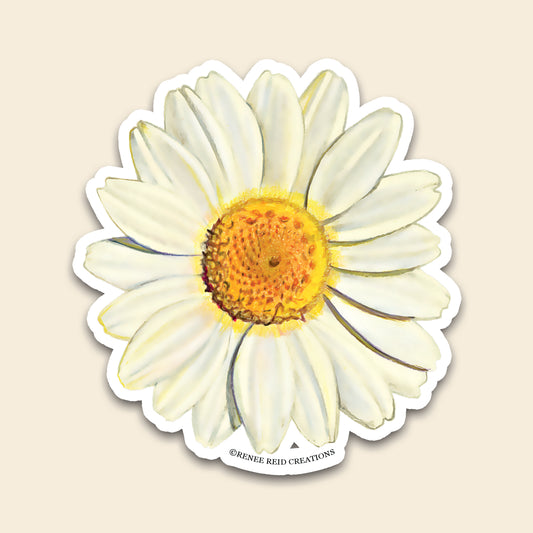 Daisy Flower Vinyl Sticker close up