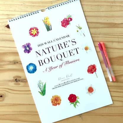 Nature’s Bouquet 2026 Wall Calendar *Free Shipping*