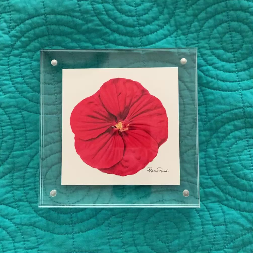 Red Hibiscus Acrylic Block Art Print – Renee Reid Creations